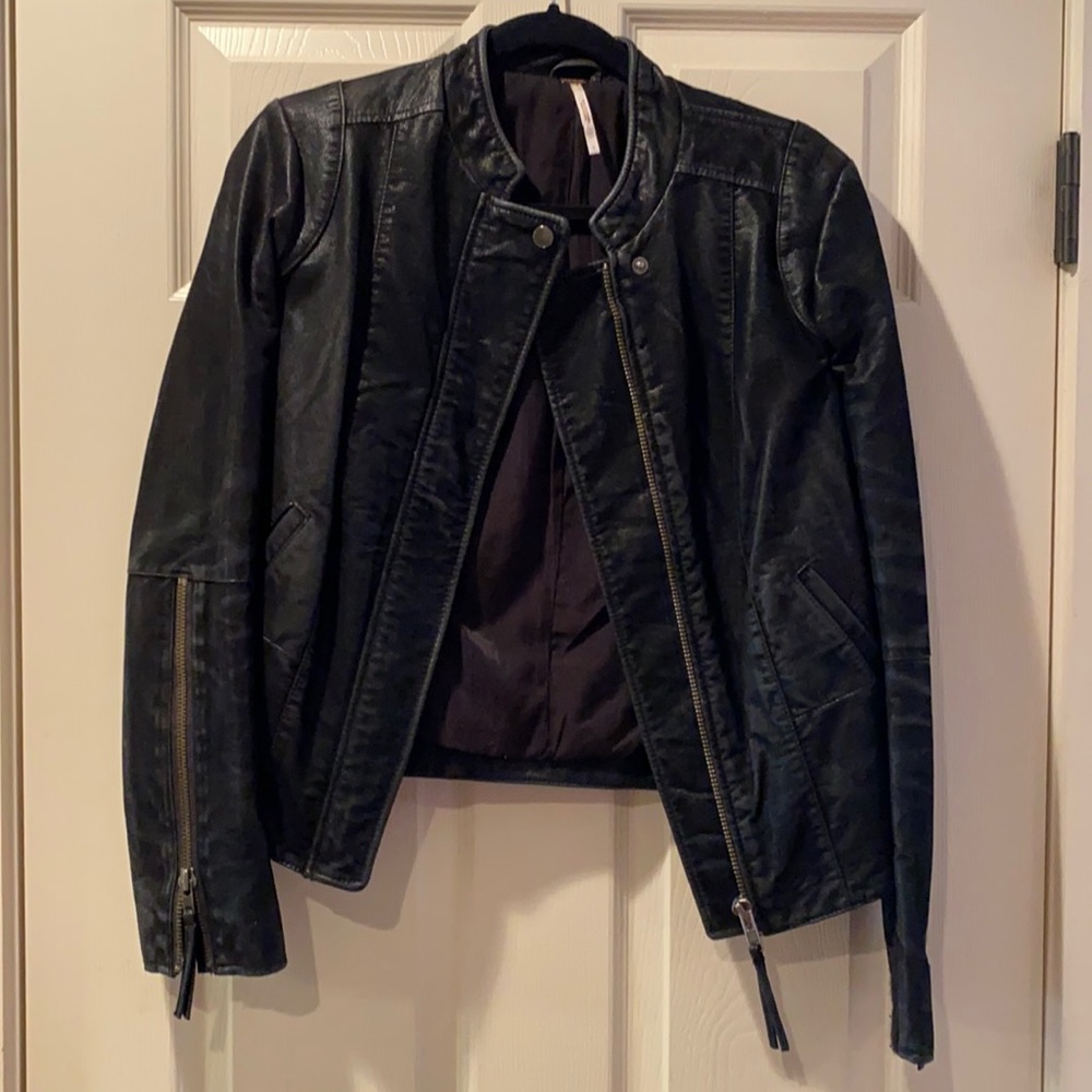 Free People Black Leather Jacket